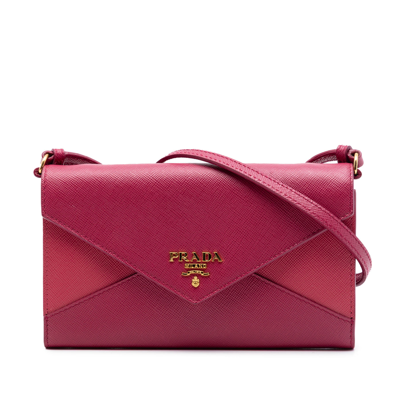 Bicolor Saffiano Envelope Wallet On Strap - Image 1