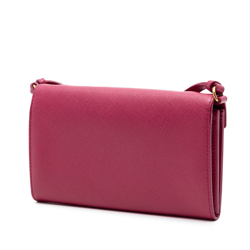 Bicolor Saffiano Envelope Wallet On Strap - Image 2