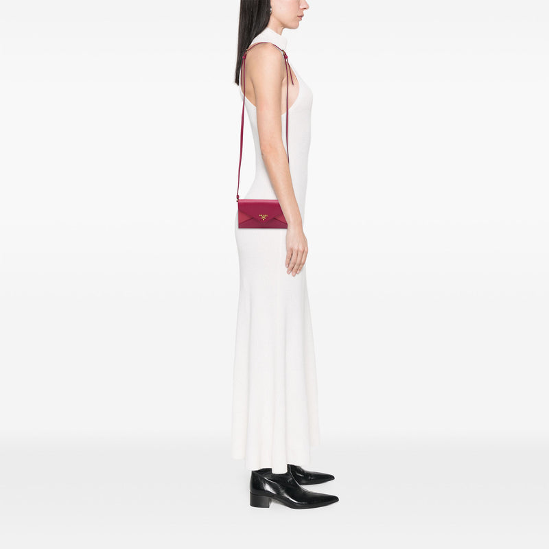 Bicolor Saffiano Envelope Wallet On Strap - Image 6