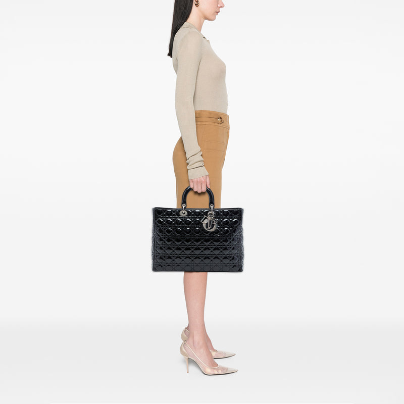 Extra Large Patent Cannage Lady Dior - Image 6