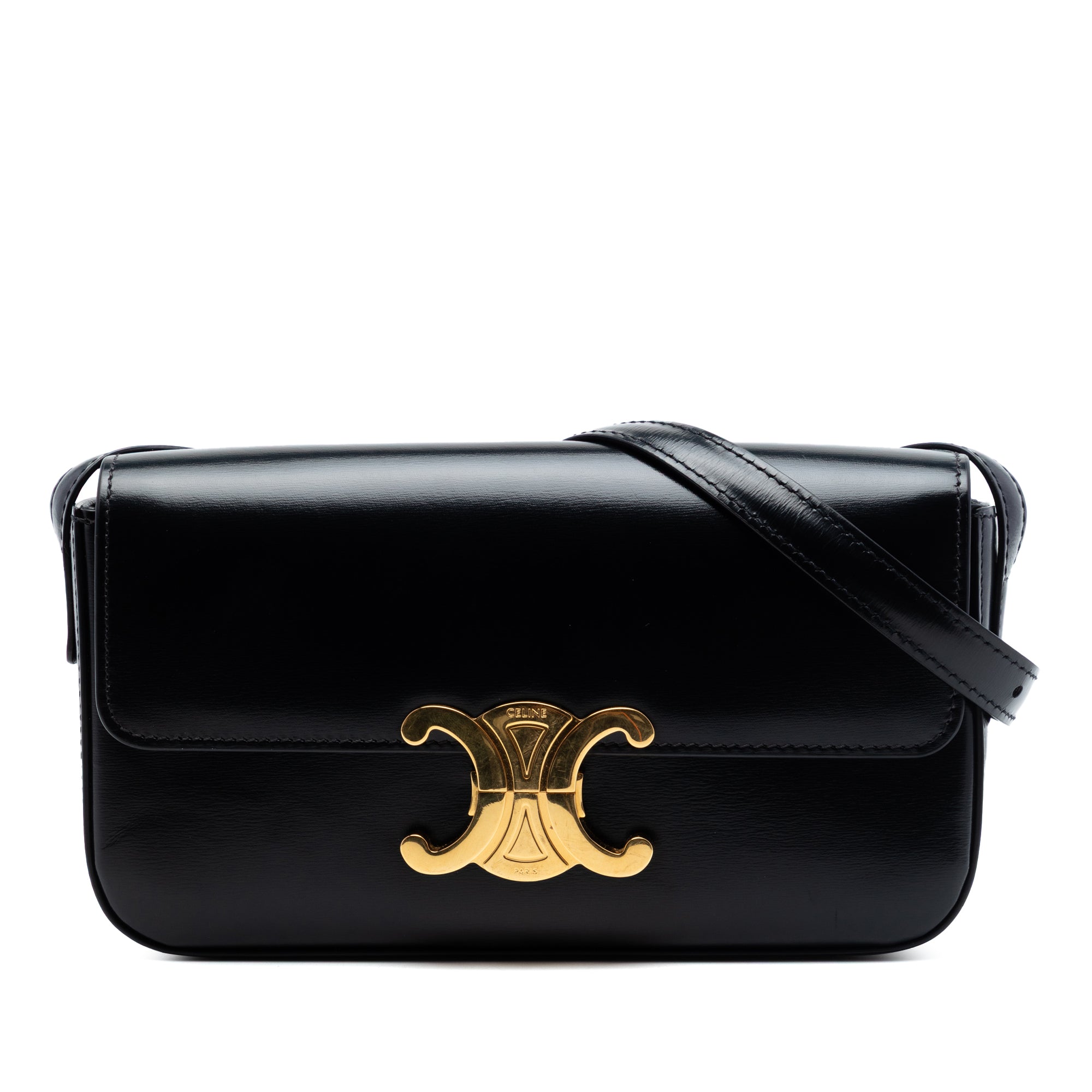 Shiny Calfskin Triomphe Claude Shoulder Bag - Image 1