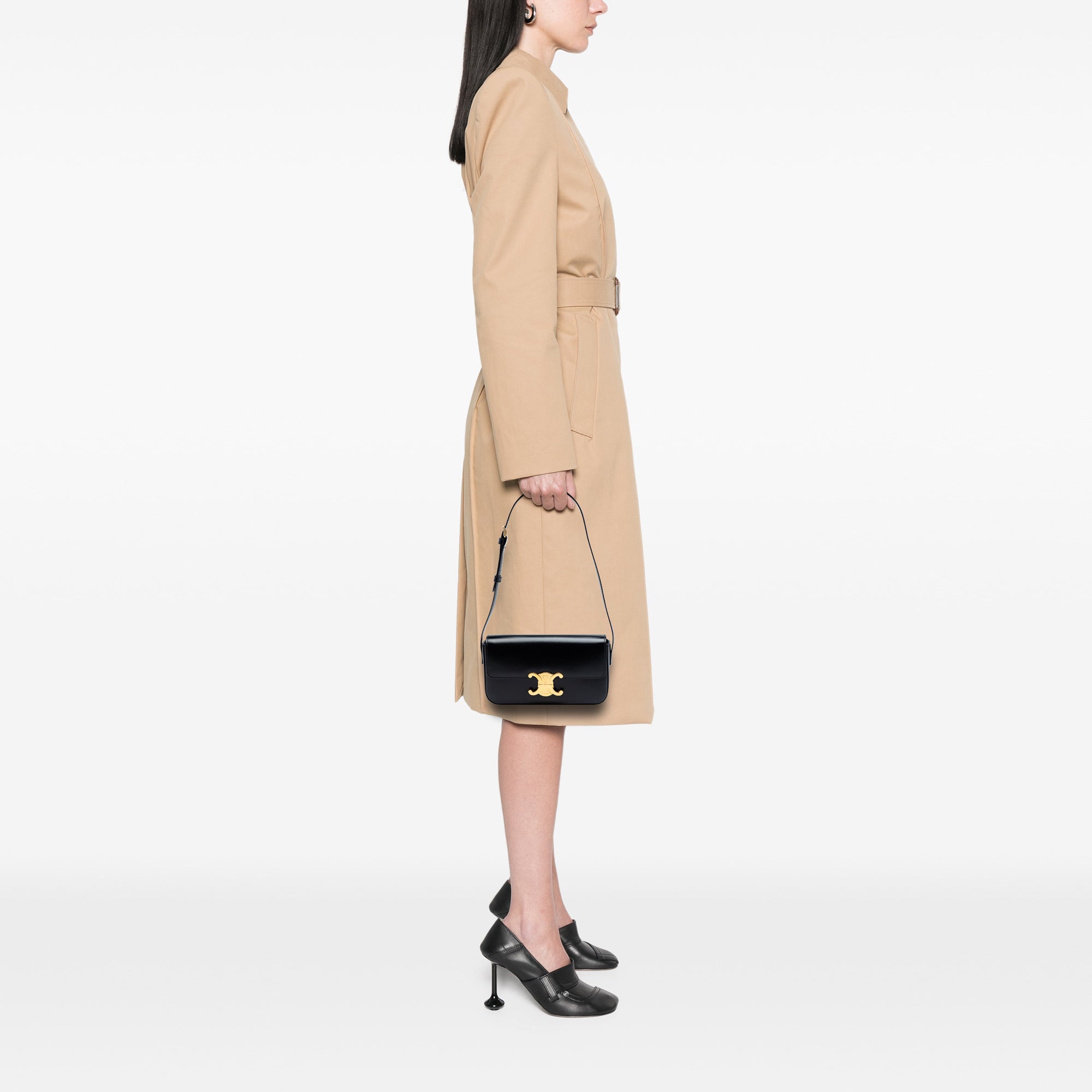 Shiny Calfskin Triomphe Claude Shoulder Bag - Image 6
