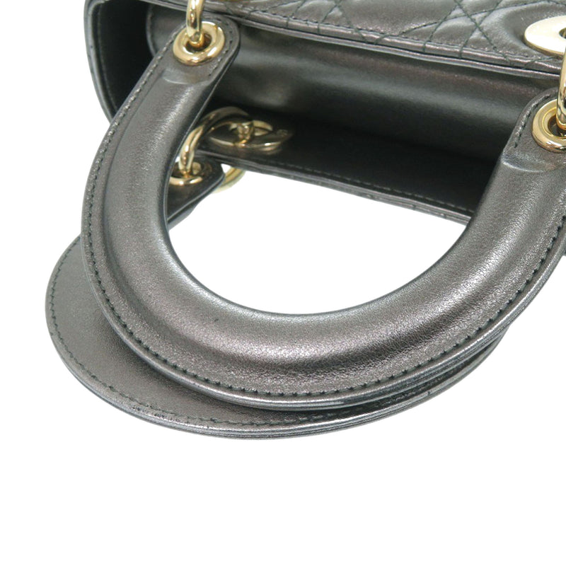 Small Metallic Lambskin Cannage My ABCDior Lady Dior - Image 10