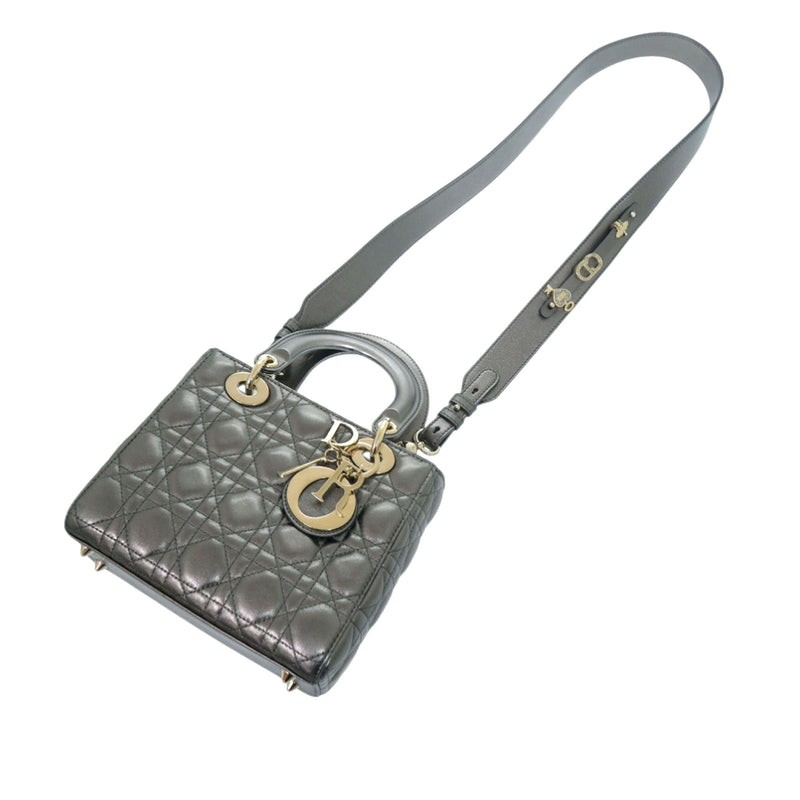 Small Metallic Lambskin Cannage My ABCDior Lady Dior - Image 15