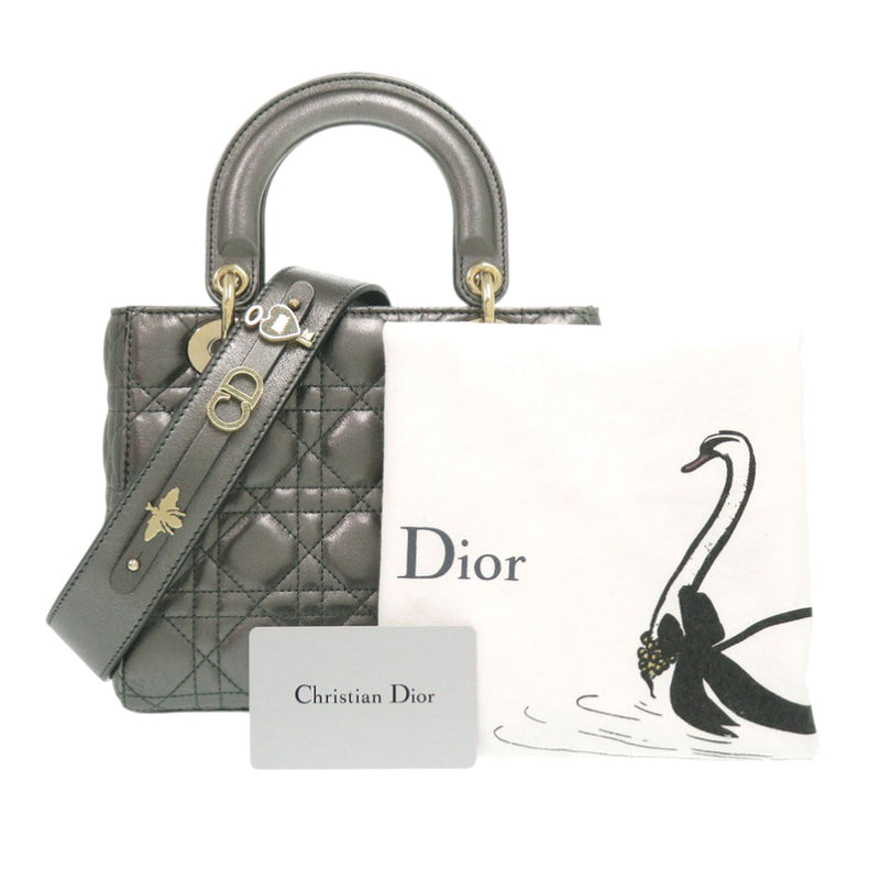Small Metallic Lambskin Cannage My ABCDior Lady Dior - Image 16