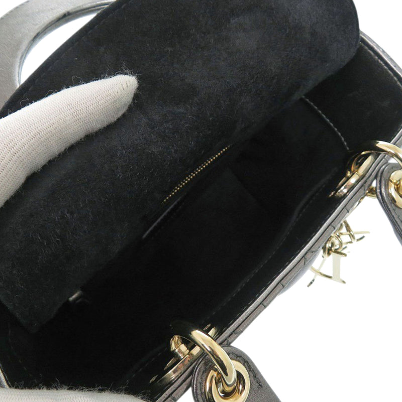Small Metallic Lambskin Cannage My ABCDior Lady Dior - Image 4