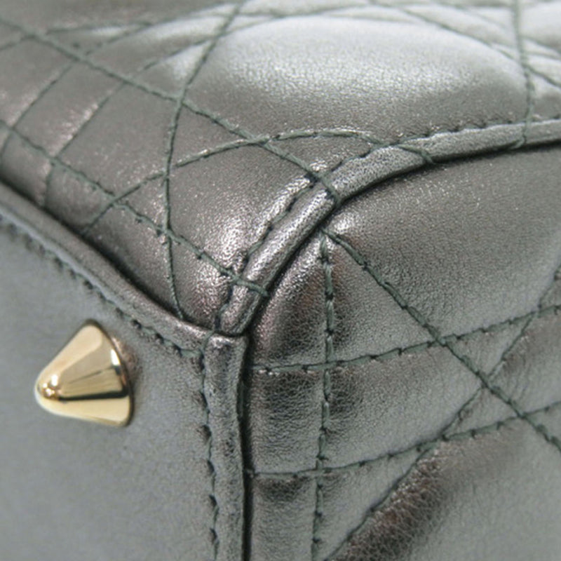 Small Metallic Lambskin Cannage My ABCDior Lady Dior - Image 8