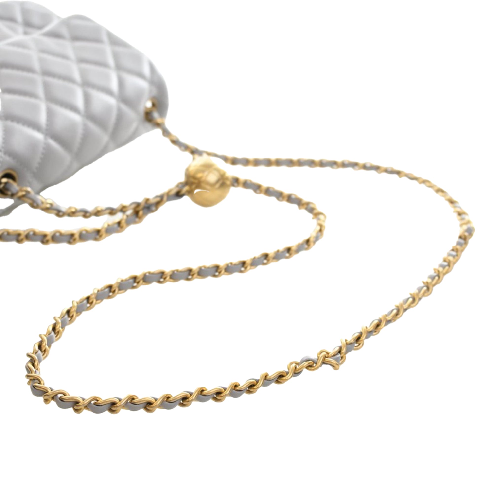 Mini Square Classic Lambskin Pearl Crush Single Flap - Image 14