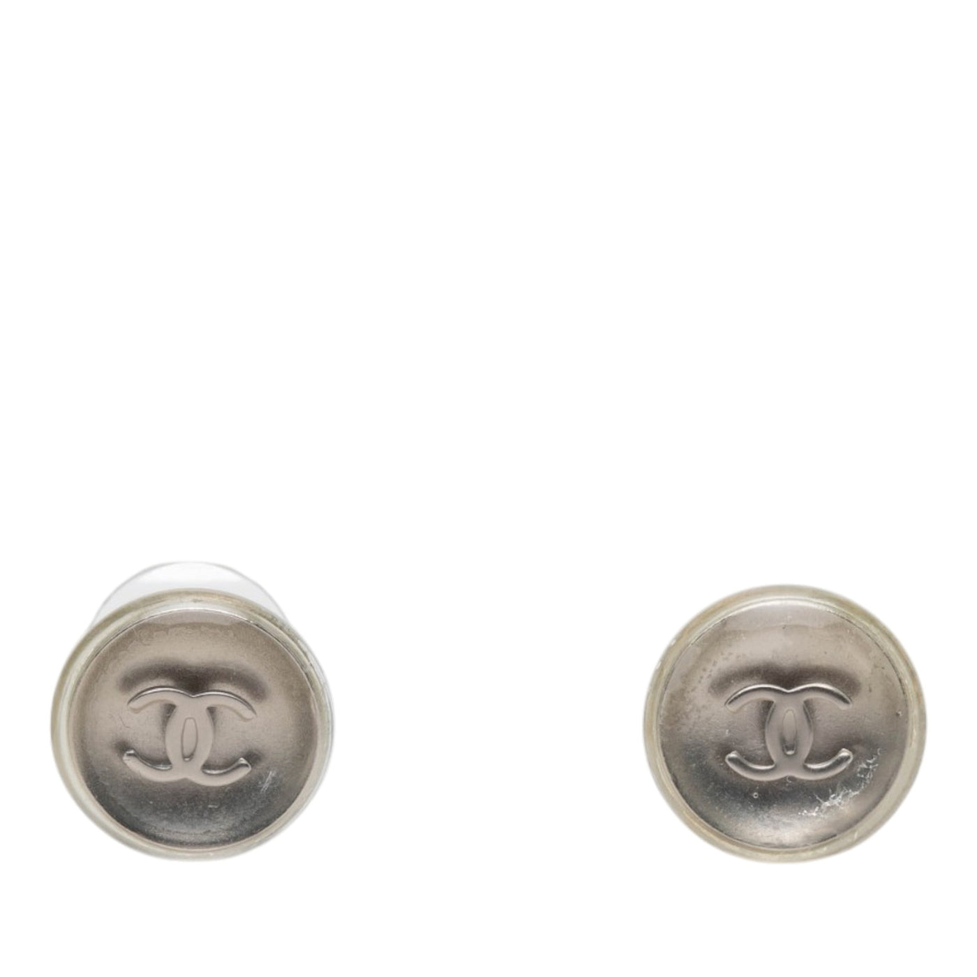 CC Resin and Brass Round Push Back Earrings - Image 1