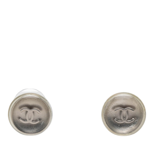 CC Resin and Brass Round Push Back Earrings - Image 1