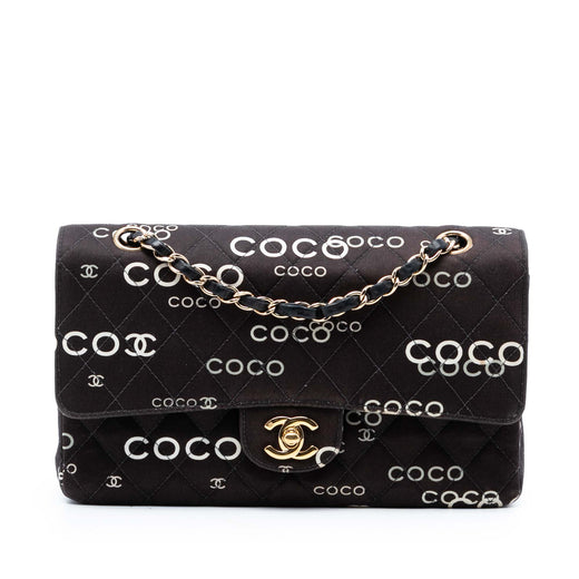 Medium Classic Canvas Coco Print Double Flap - Image 1