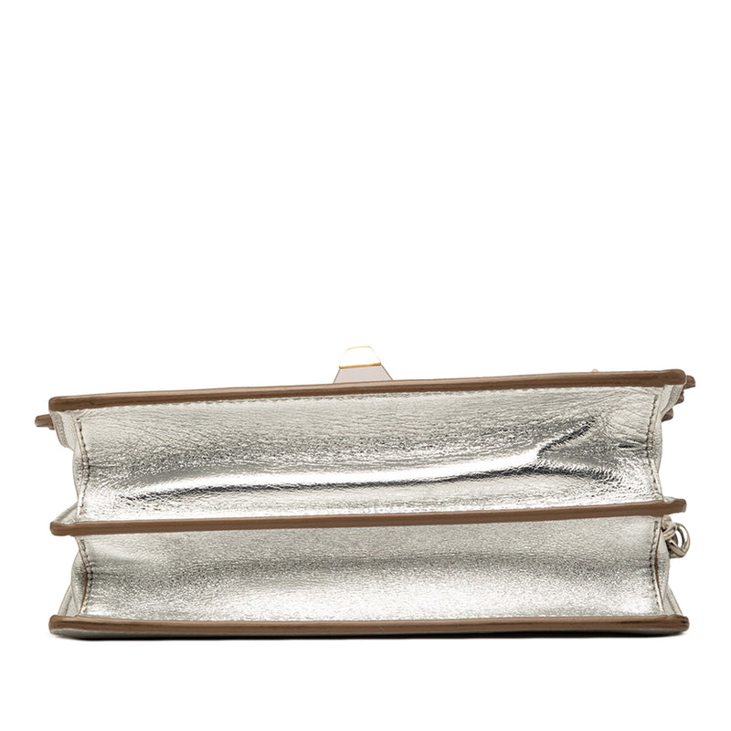 Mini Scalloped Metallic Leather and Pearls Kan I Crossbody - Image 3