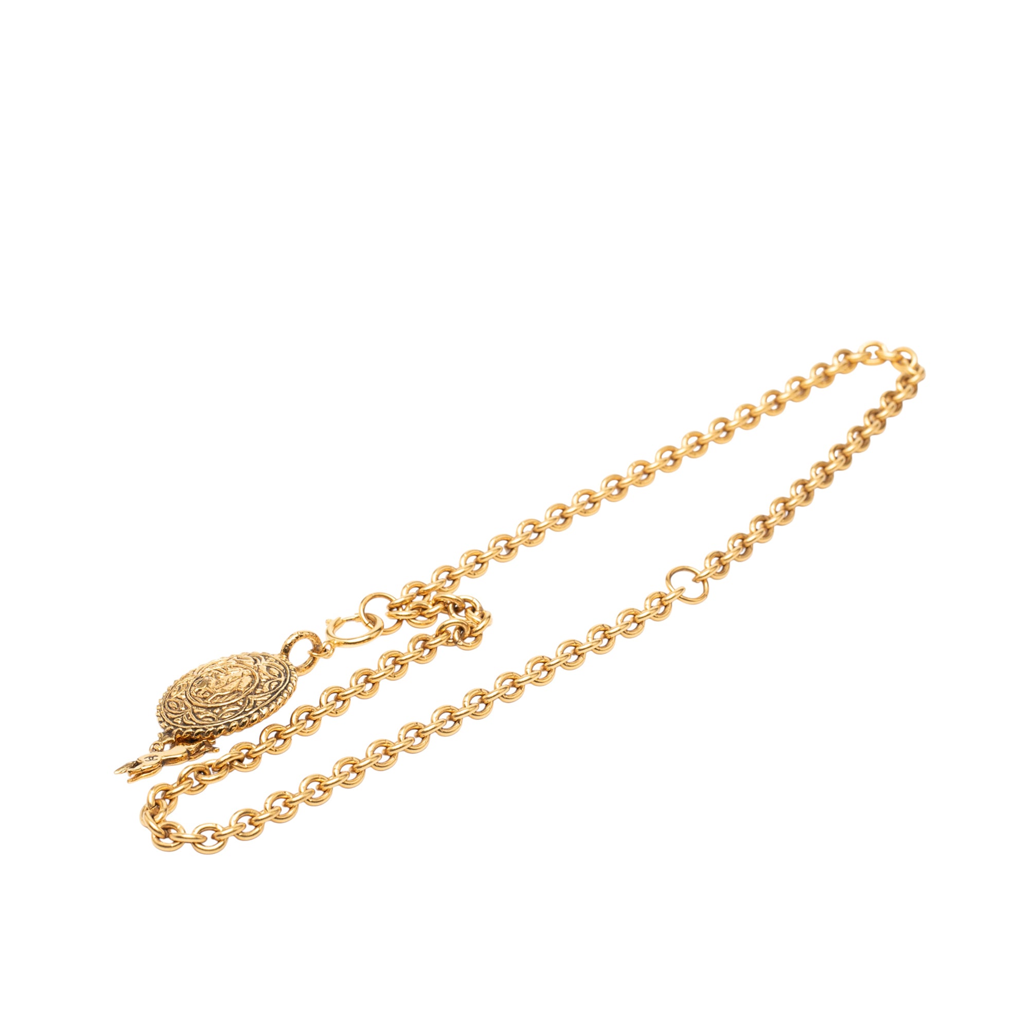 Gold Plated Knight Horse Pendant Necklace - Image 1