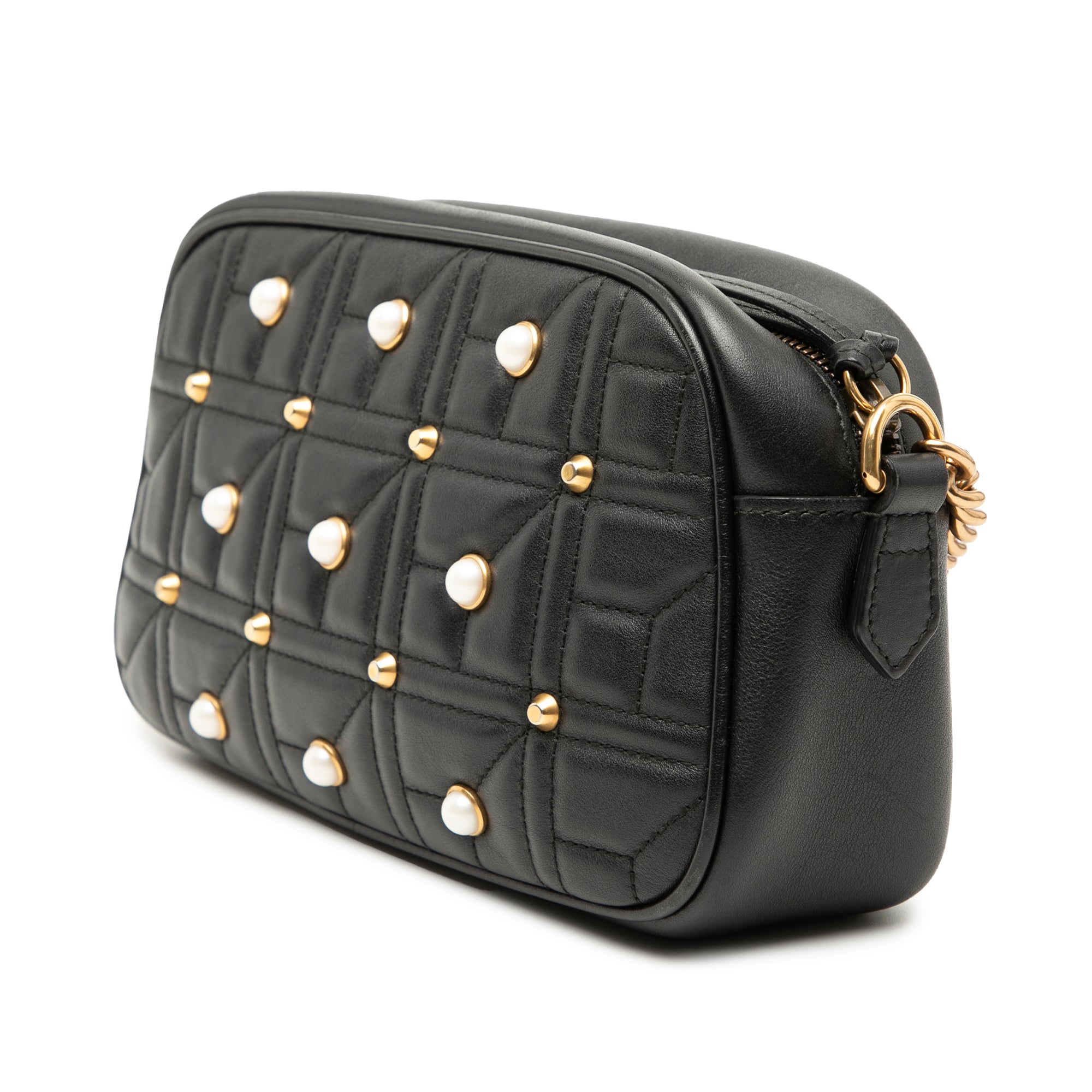 Small GG Marmont Matelasse Leather Pearl Studded Crossbody - Image 2