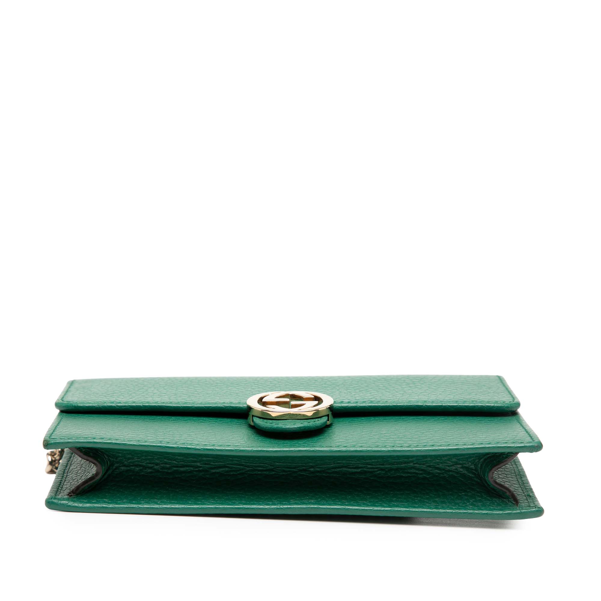Dollar Calfskin Interlocking G Wallet on Chain - Image 3