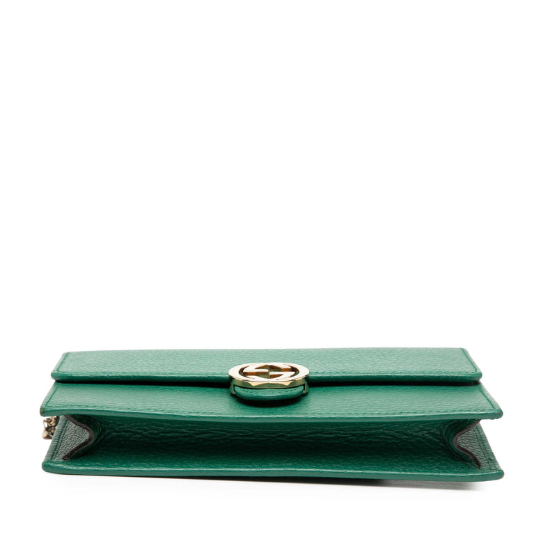 Dollar Calfskin Interlocking G Wallet on Chain - Image 3