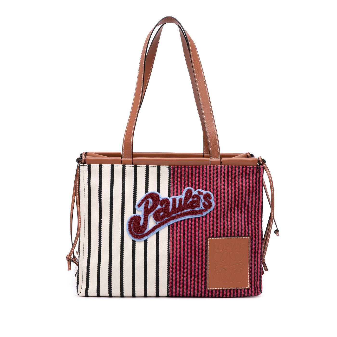 Paulas Ibiza Large Canvas Stripes Cushion Tote - Image 1