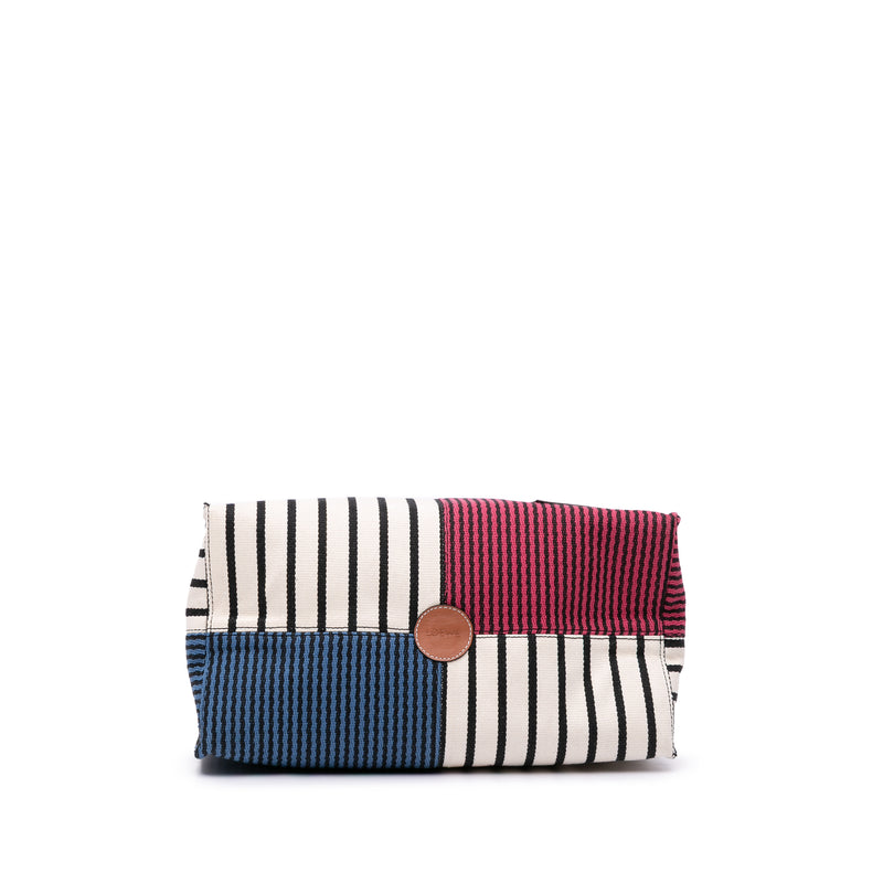 Paulas Ibiza Large Canvas Stripes Cushion Tote - Image 3