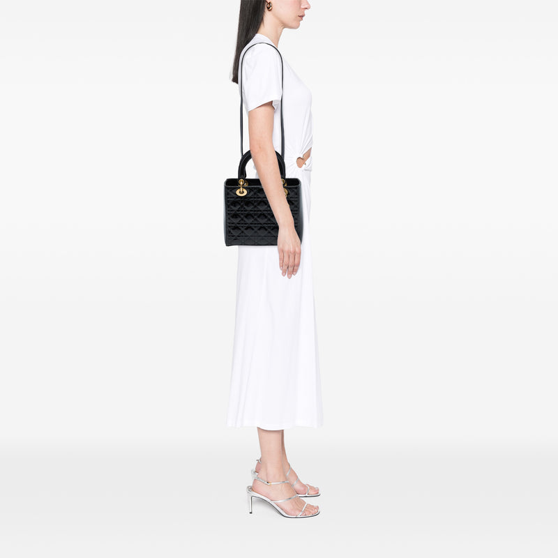 Medium Patent Cannage Lady Dior - Image 6