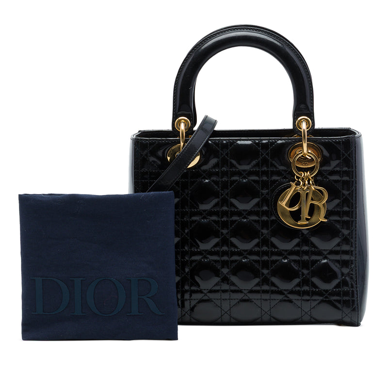 Medium Patent Cannage Lady Dior - Image 7