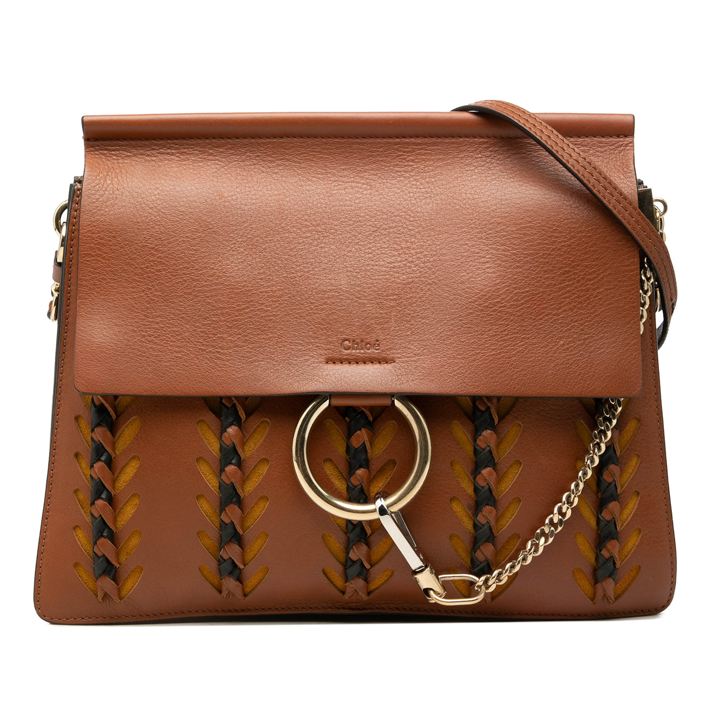 Medium Braided Leather Faye Crossbody - Image 1