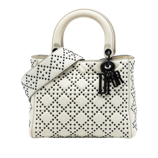 Medium Lambskin Cannage Studded Supple Lady Dior - Image 1