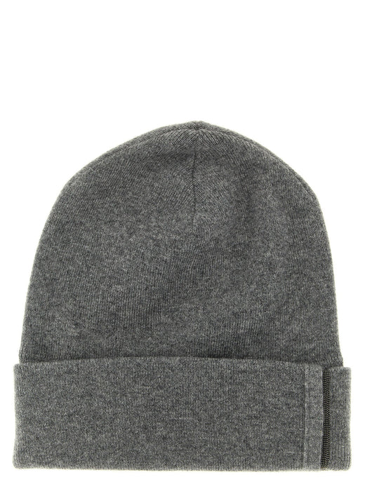 Brunello Cucinelli Beanie — Gray Pure Cashmere Beanies