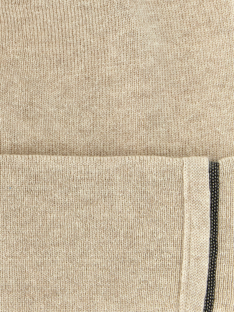 Brunello Cucinelli Beanie — Cream Pure Cashmere Beanies