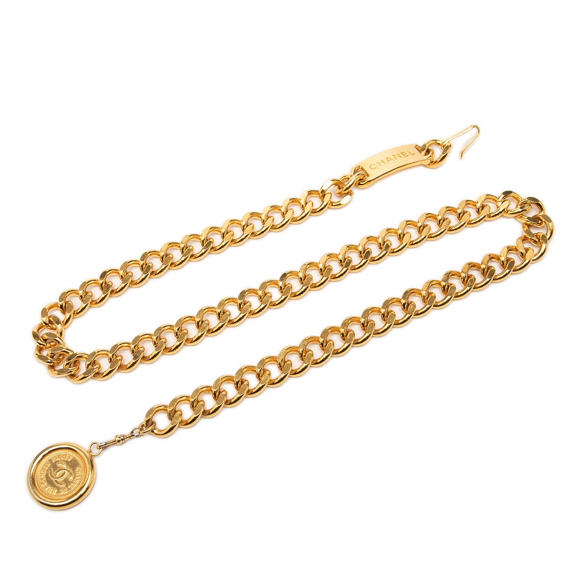 CC Gold Plated 31 Rue Cambon Medallion Chain Belt - Image 1