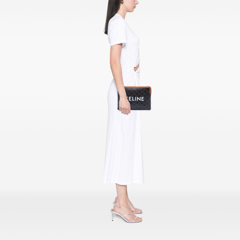 Small Triomphe Coated Canvas Clutch - Image 6
