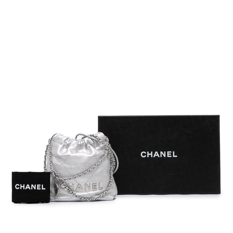 Mini Metallic Calfskin 22 Satchel - Image 11