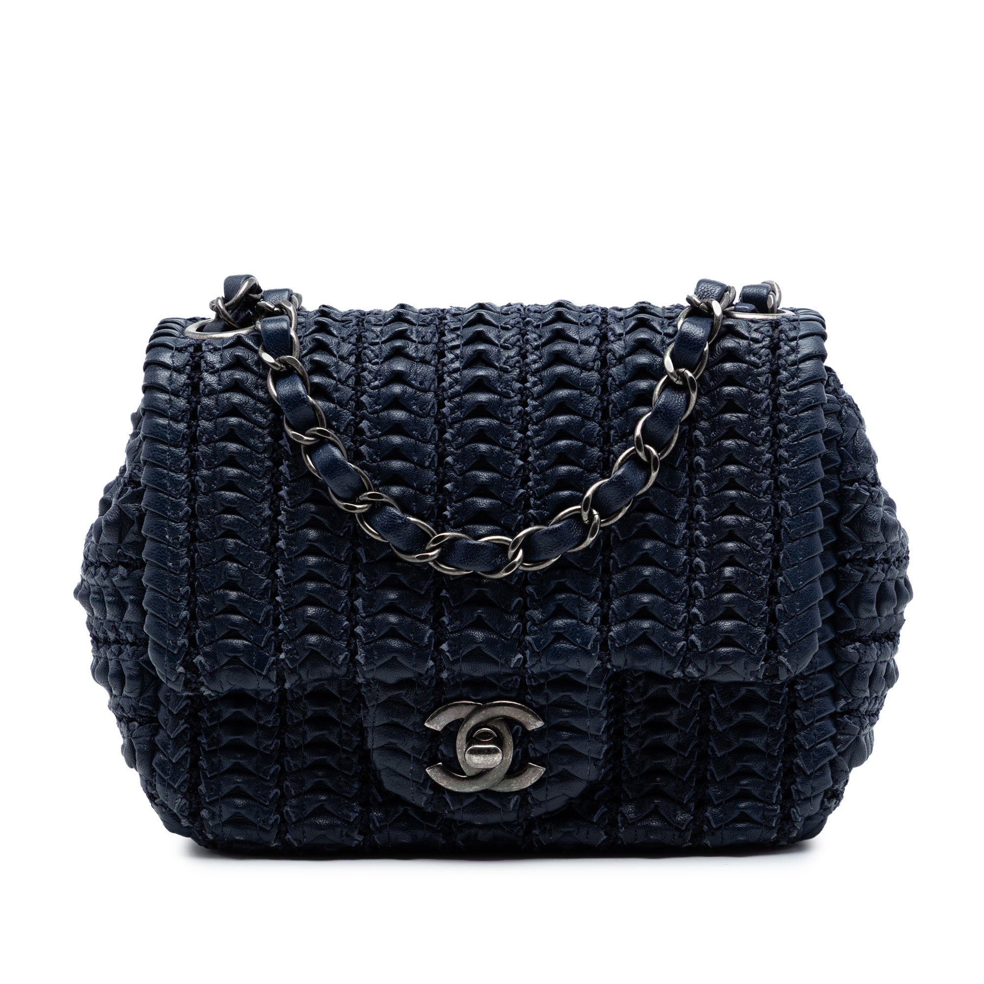 Paris Seoul Mini Crochet Lambskin Single Flap - Image 1