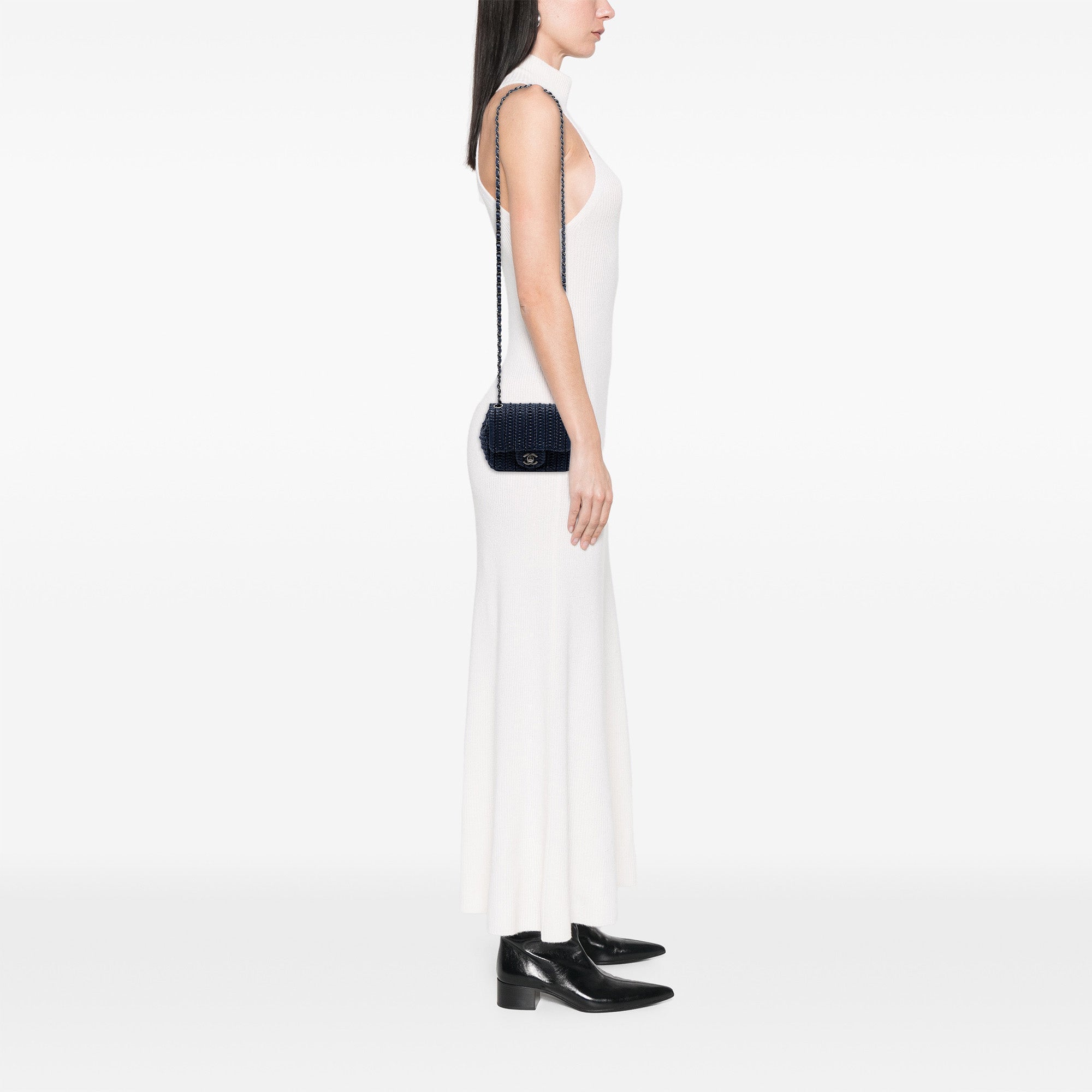 Paris Seoul Mini Crochet Lambskin Single Flap - Image 6