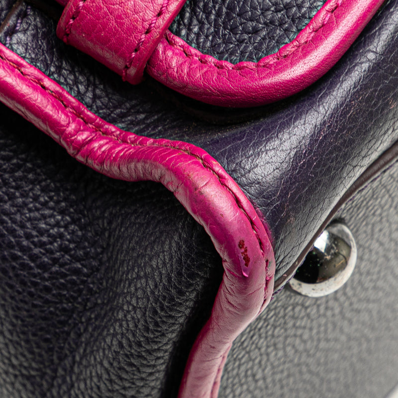 Grained Bicolor Calfskin Cruz Satchel - Image 10