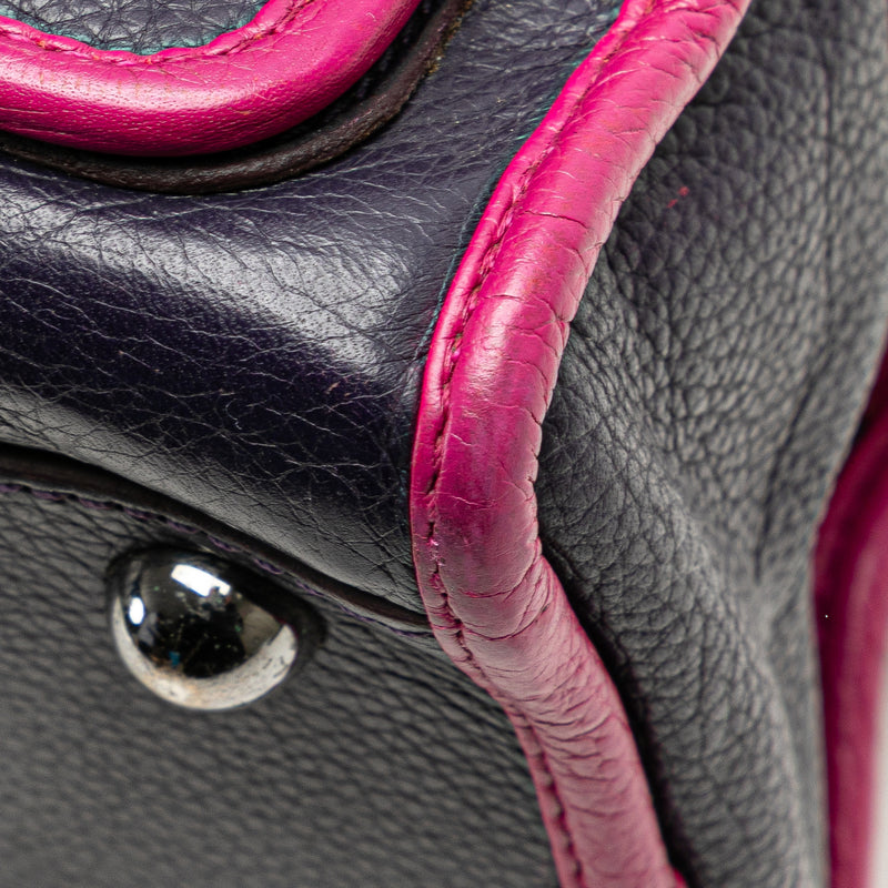 Grained Bicolor Calfskin Cruz Satchel - Image 11
