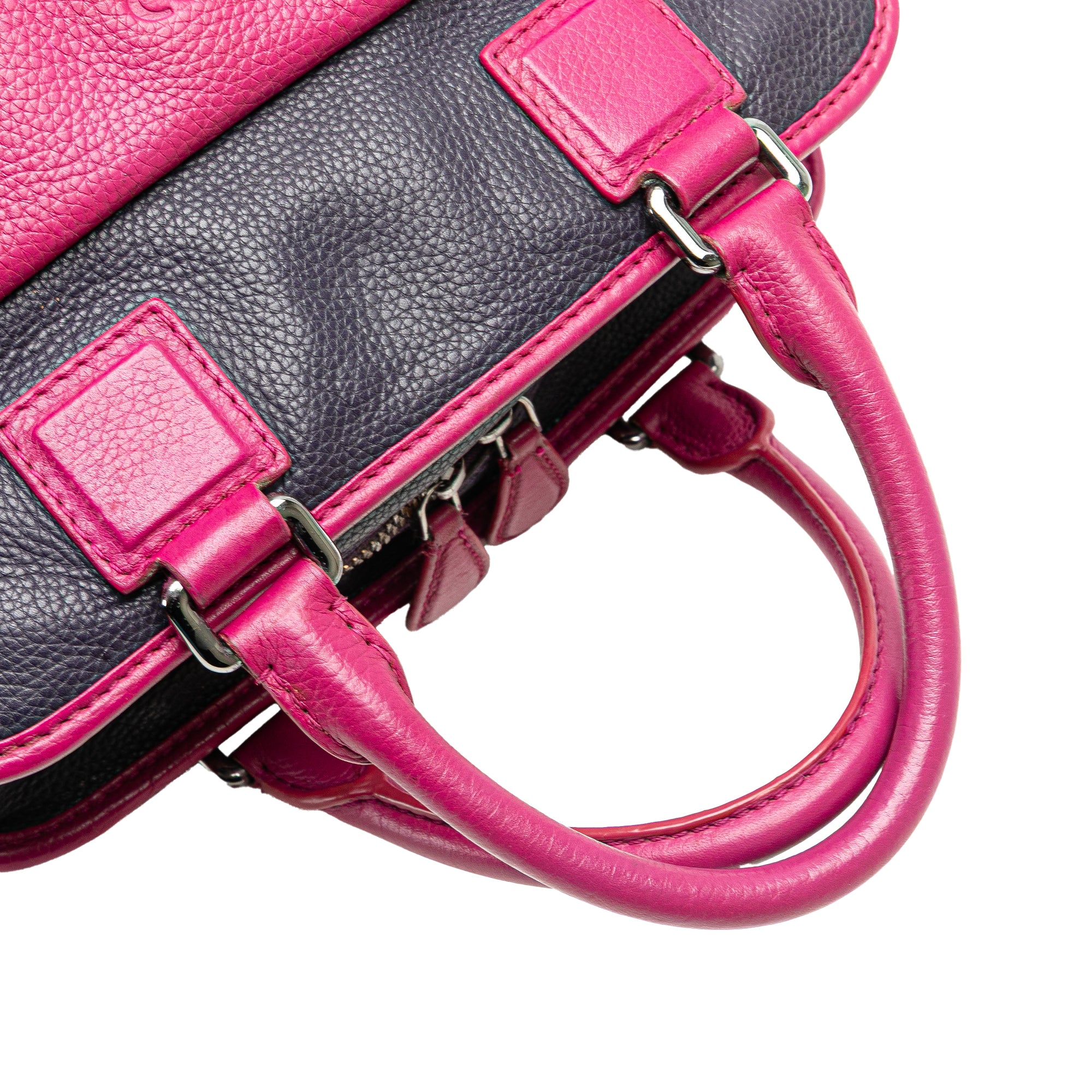 Grained Bicolor Calfskin Cruz Satchel - Image 12
