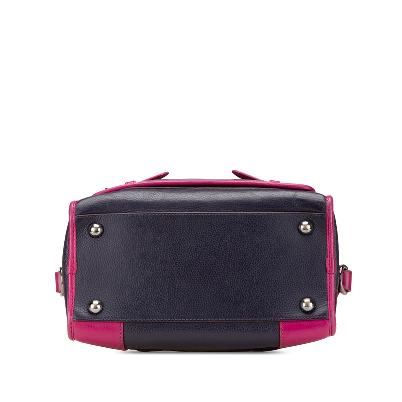Grained Bicolor Calfskin Cruz Satchel - Image 3