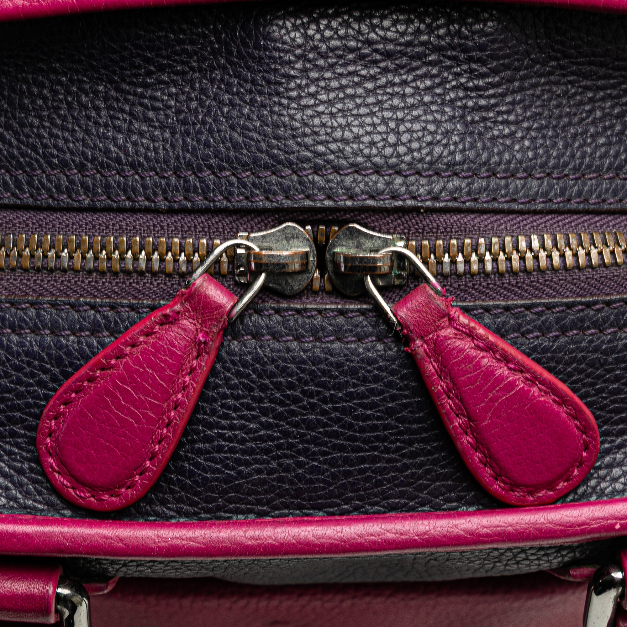 Grained Bicolor Calfskin Cruz Satchel - Image 9