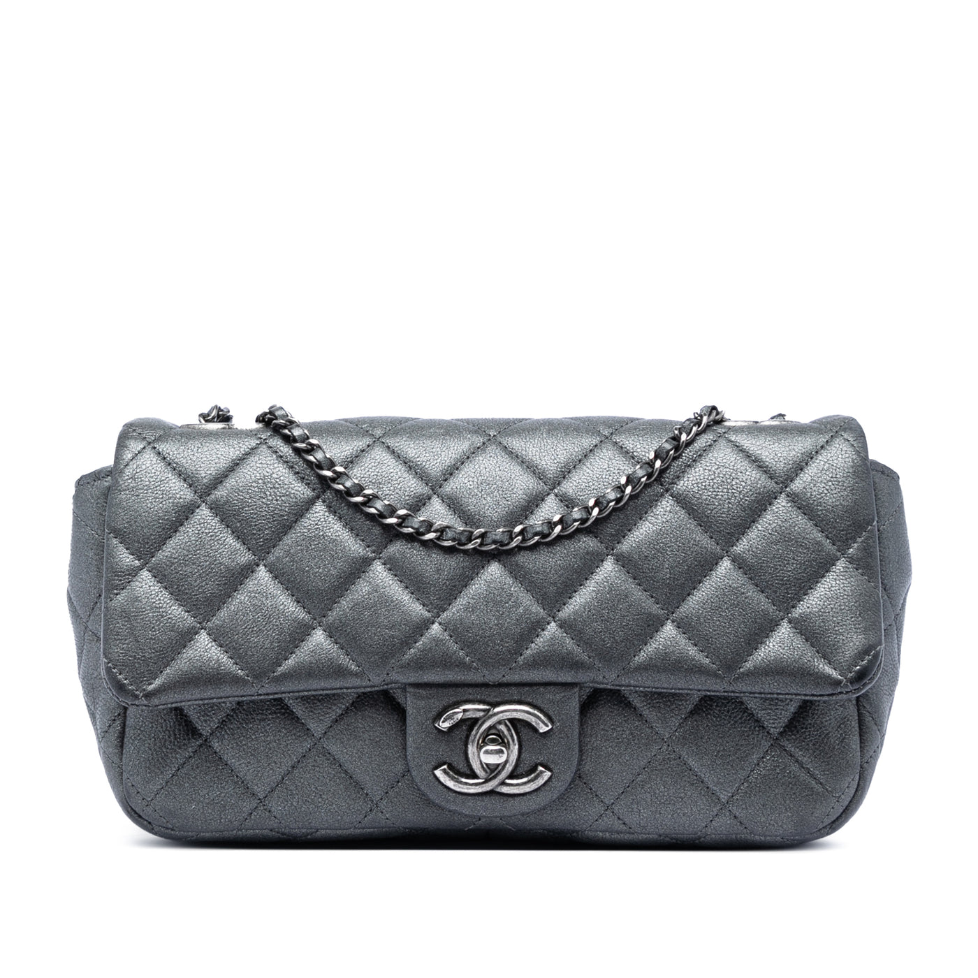 Medium Iridescent Quilted Goatskin CC Eyelet Flap - Image 1