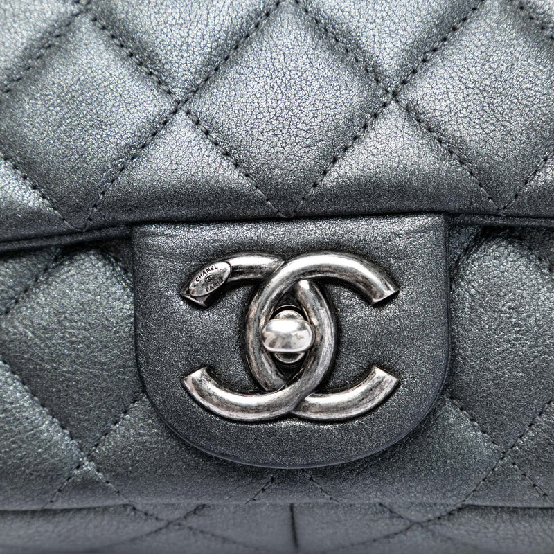 Medium Iridescent Quilted Goatskin CC Eyelet Flap - Image 5