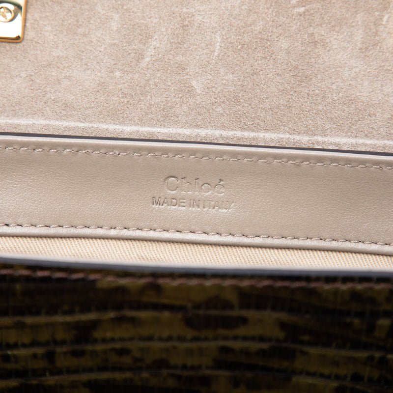 Mini Tricolor Croc Embossed Calfskin C Satchel - Image 5