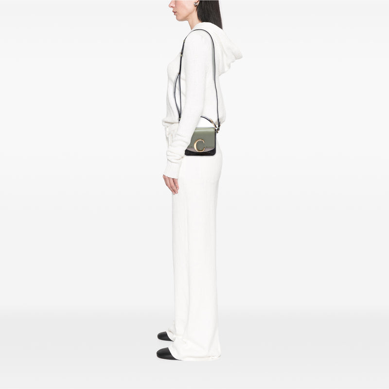 Mini Tricolor Croc Embossed Calfskin C Satchel - Image 6