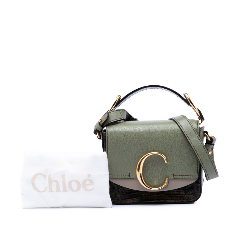 Mini Tricolor Croc Embossed Calfskin C Satchel - Image 7