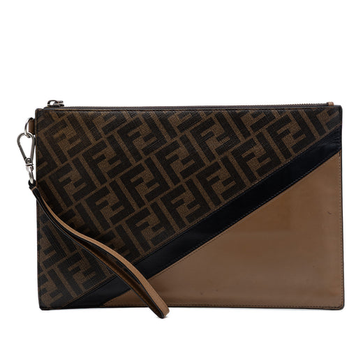 FF 1974 Coated Canvas and Leather Diagonal Clutch - Image 1