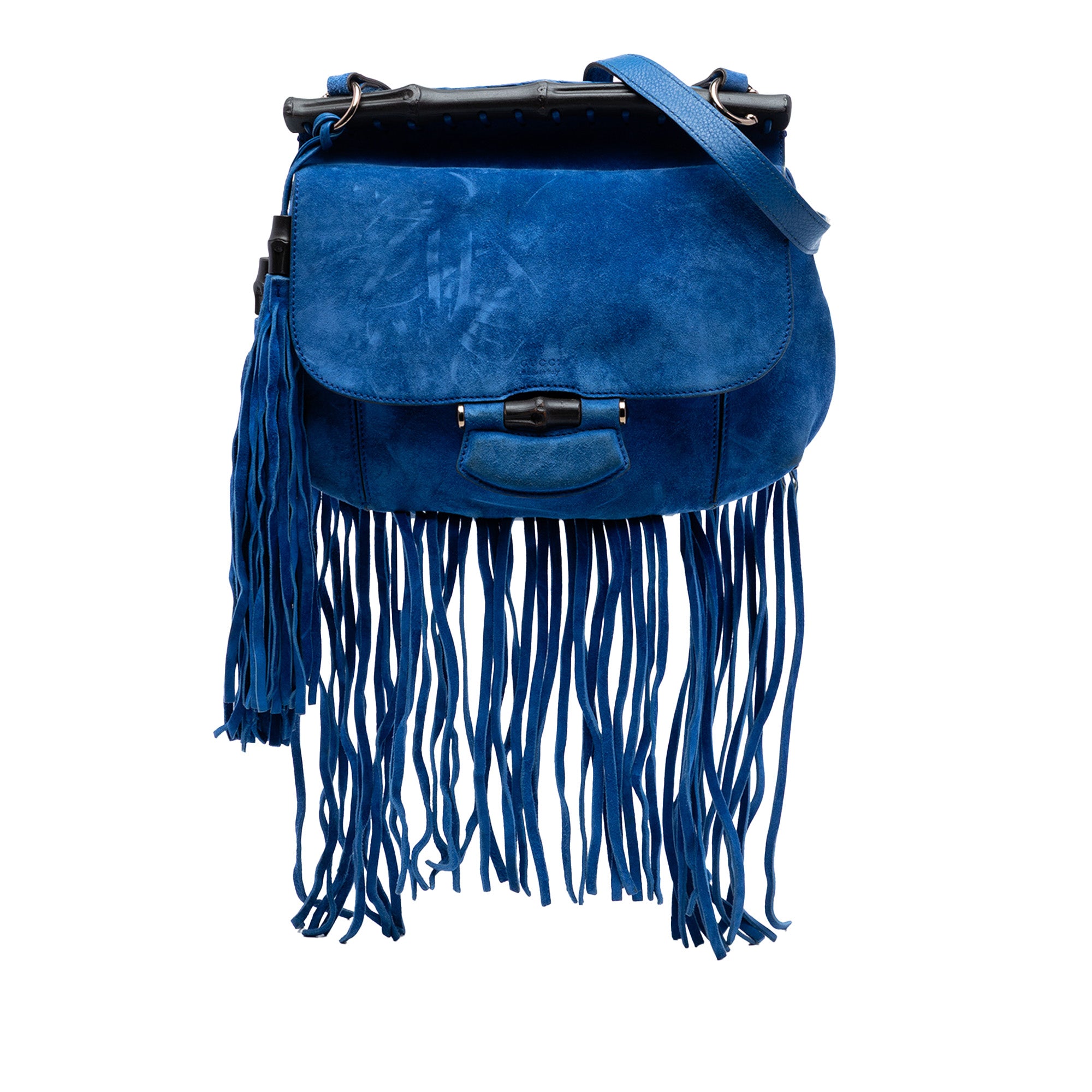 Medium Suede Bamboo Nouveau Fringe Crossbody - Image 1
