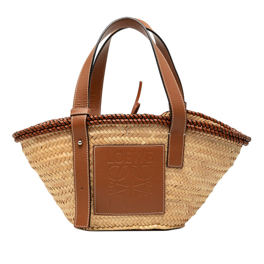 Small Raffia Anagram Basket Tote - Image 1