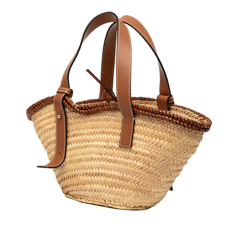 Small Raffia Anagram Basket Tote - Image 2