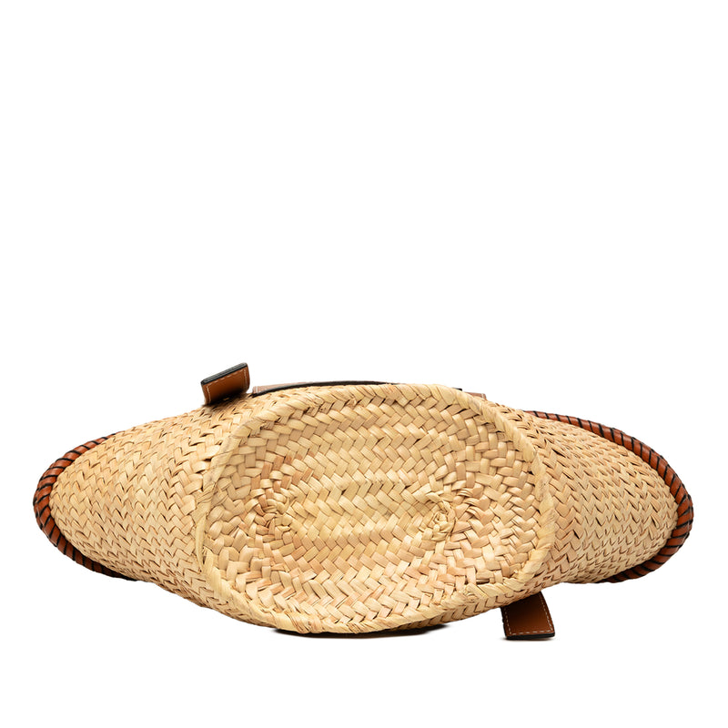 Small Raffia Anagram Basket Tote - Image 3