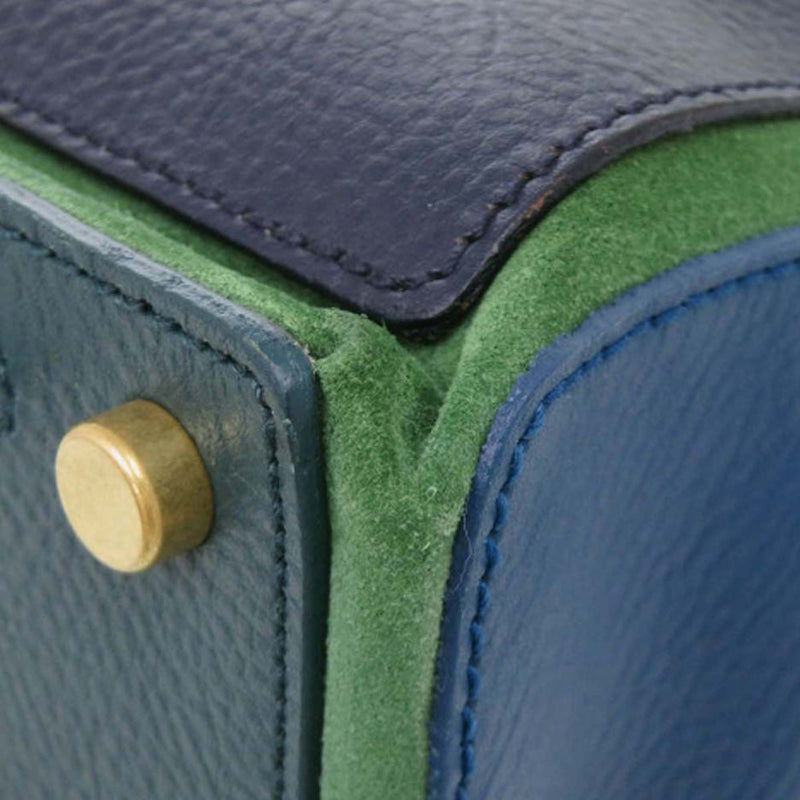 Medium Tricolor Leather Muse Two Satchel - Image 10