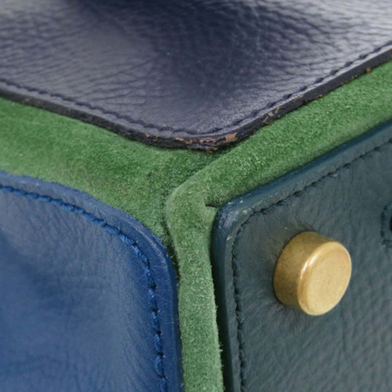 Medium Tricolor Leather Muse Two Satchel - Image 11